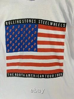 Vtg'89 The Rolling Stones Steel Wheels Tour Screen Stars Read Fits Medium-lg