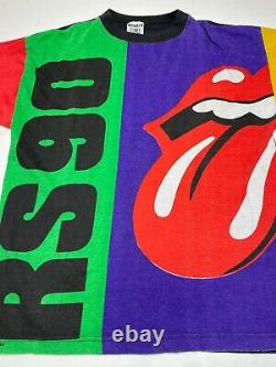 Vtg 90s 1990 Rolling Stones Urban Jungle Brockum Tour T Shirt Sz L Rare Couleur Og