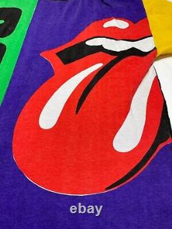 Vtg 90s 1990 Rolling Stones Urban Jungle Brockum Tour T Shirt Sz L Rare Couleur Og