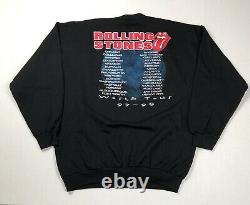Vtg 90s Le Col Rond Rolling Stones Tour Sweatshirt Sz XL Deadstock Nouveau 97-98