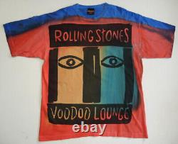 Vtg 90s Rolling Stones Voodoo Lounge T Shirt XXL All Over Imprimer Point Unique