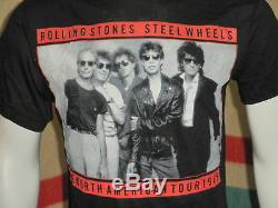 Vtg Les Rolling Stones Steel Wheels Tour T-shirt Non Porté