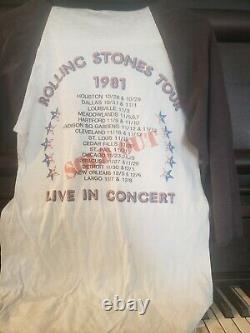 Vtg Orig. Rolling Stones 1981 Visite Du Stade Du Dragon 3/4 Raglan T-shirt Le Knits L