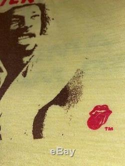 Vtg Peter Tosh T-shirt 1979 Bush Doctor Tournée Des Rolling Stones Weed Feuille Conjointe Med