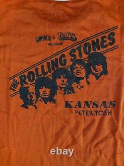 Vtg Rare 1978 World Series Of Rock Rolling Stones Cleveland Orange Jersey Shirt