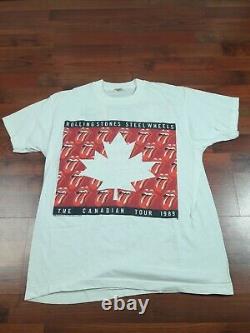 Vtg Rare Original Rolling Stones Steel Wheels Tour 1989 T-shirt Lg Canada Tour