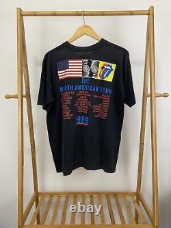 Vtg Rolling Stones 1989 Le T-shirt North American Tour Double Face Rare XL