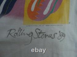 Vtg Rolling Stones 1989 T Strt Tour Nord-américain Single Stitched M 20x26,5 S