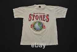 Vtg Rolling Stones Chemise Voodoo Lounge Band 1994 Tour Concert 90s 1722t
