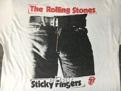 Vtg Rolling Stones Shirt Sticky Fingers Tshirt 1989 Mick Jagger T-80 L Roche