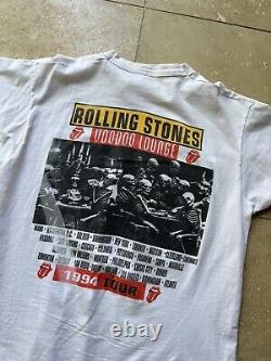 Vtg The Rolling Stones 1994 Voodoo Lounge Tour T-shirt Graphique Blanc Taille XL 90s