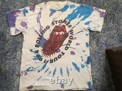 Vtg The Rolling Stones 1994 Voodoo Lounge World Tour Tee Double Sided Chemise Rare