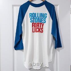 Vtg The Rolling Stones 2002 Quarante Licks Tour Hommes Sz XL Raglan Band T-shirt