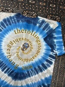 Vtg The Rolling Stones A Bigger Bang 2006 Tie Dye Tounge Chemise Double Face XL