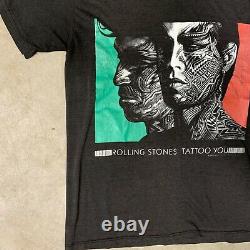 Vtg The Rolling Stones Tattoo You 1989 Tour T-shirt 80s Mick Jagger Moyen Faded